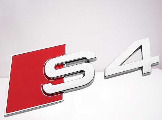for Audi S4 rear badge boots, trunk stickers, badges, nameplates, chrome silver