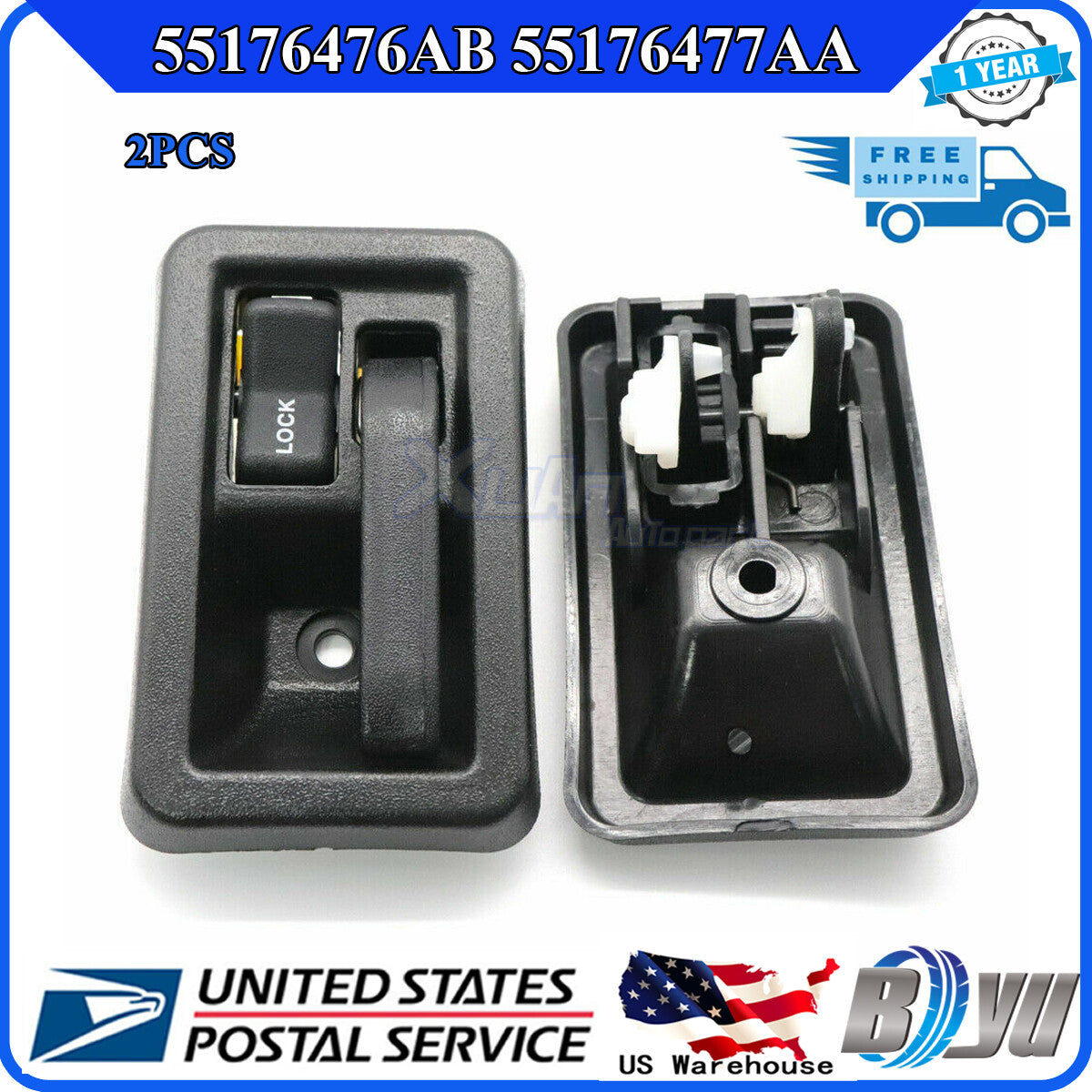 Left Right Inside Door Handles Interior for Wrangler 1987-2004 for Jeep YJ TJ Pair