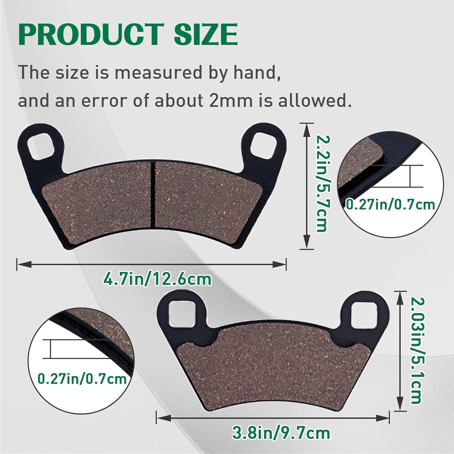 Brake Pads for Polaris Ranger 500 570 700 800 2008-2013 Ranger XP 900 2012-2018