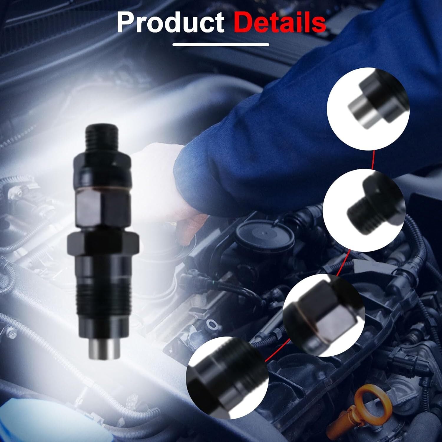 6Pcs Diesel Fuel Injector 093500-3400 / 23600-64050 for Toyota Landcruiser 1HZ