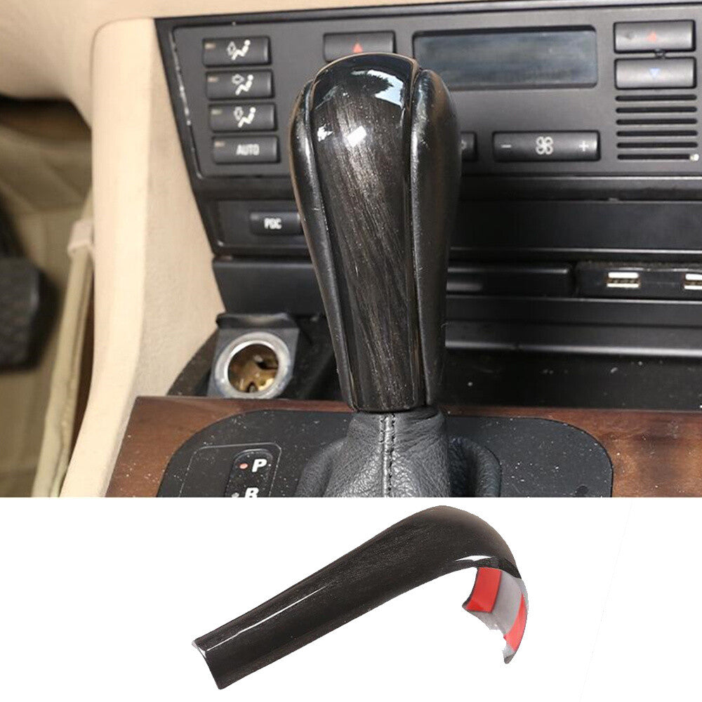 Black Wood Grain Gear Shift Knob Trim for BMW X3 2006-10 X5 04-06 5 Series 96-07