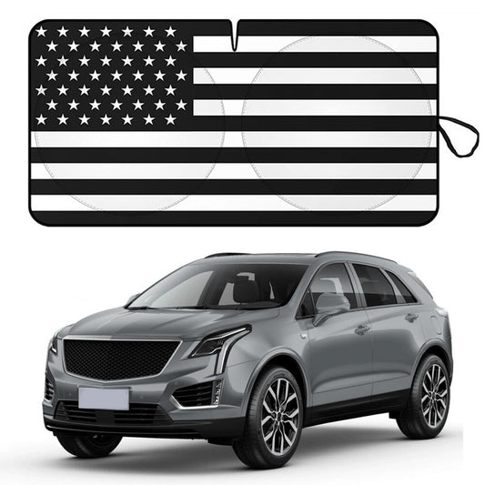 for Cadillac Car US Flag Windshield Sun Shade Reflective UV Block Front Shield