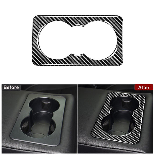 Carbon Fiber Rear Watercup Panel Cover Trim for Jaguar F-PACE XE XF 2016-2020
