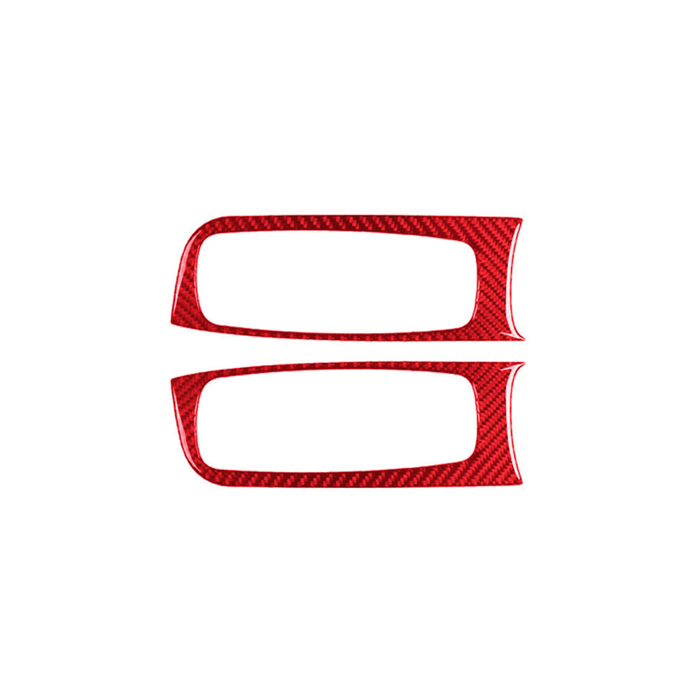 Red Carbon Fiber Front Window Control Frame Cover Trim for Chrysler 300 2015-22