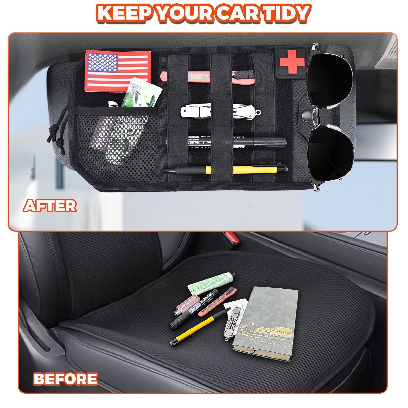Car Sun Visor Organizer Bag Pocket Storage Pouch for Police for Chevy Tahoe