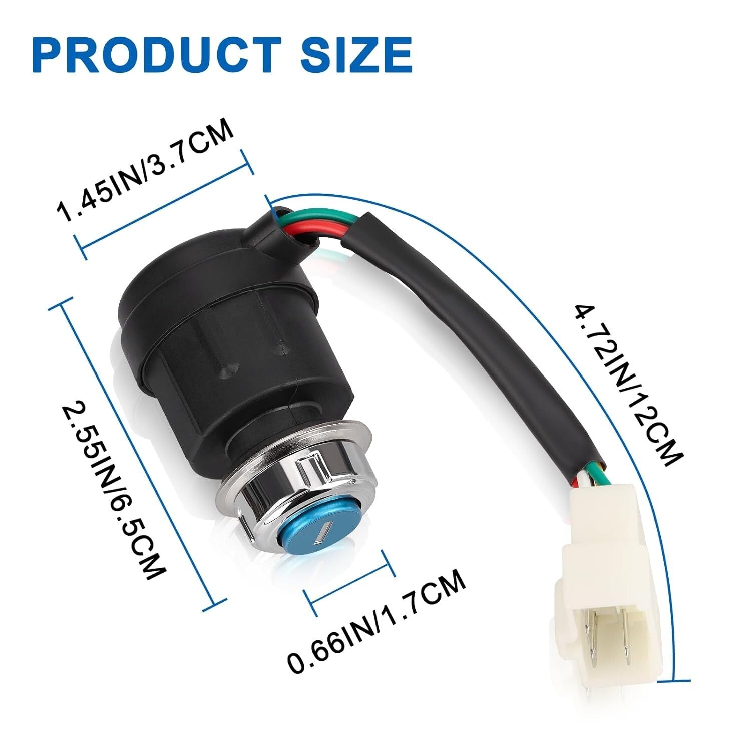 Key Switch Ignition Start Switch 5 Pin Starter Lock for Most Motorcycle Buggy