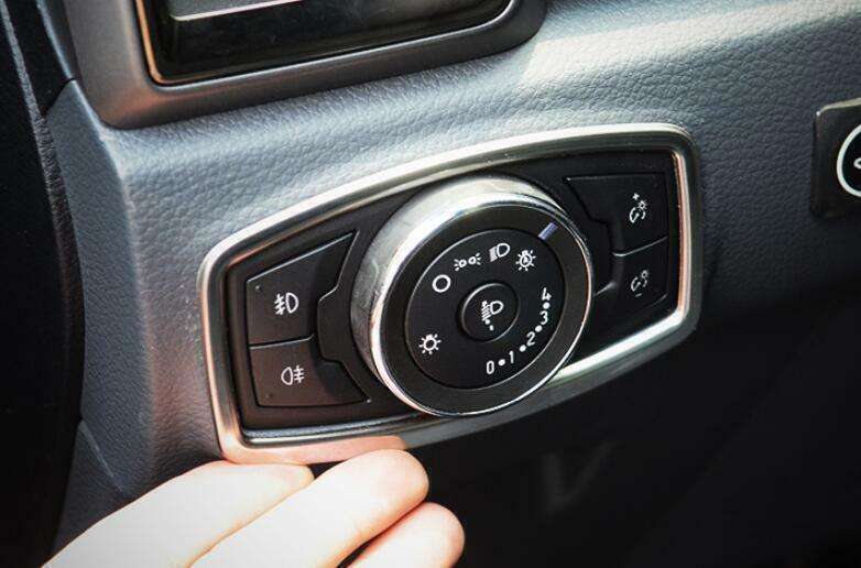 for Ford Ranger 2015-2021 Silver Titanium Car Function Control Button Frame Trim