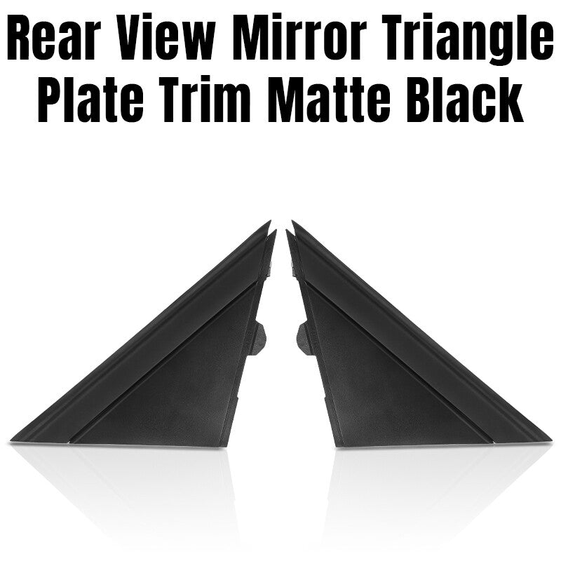 LH+RH Side Rear View Mirror Triangle Plate Trim Matte Black For 2012-19 for FIAT 500