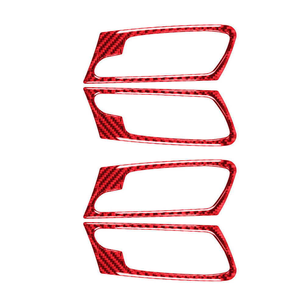 Red Carbon Fiber Door Handle Cover Trim for BMW X5 E70 X6 E71 2008-2013 Type A