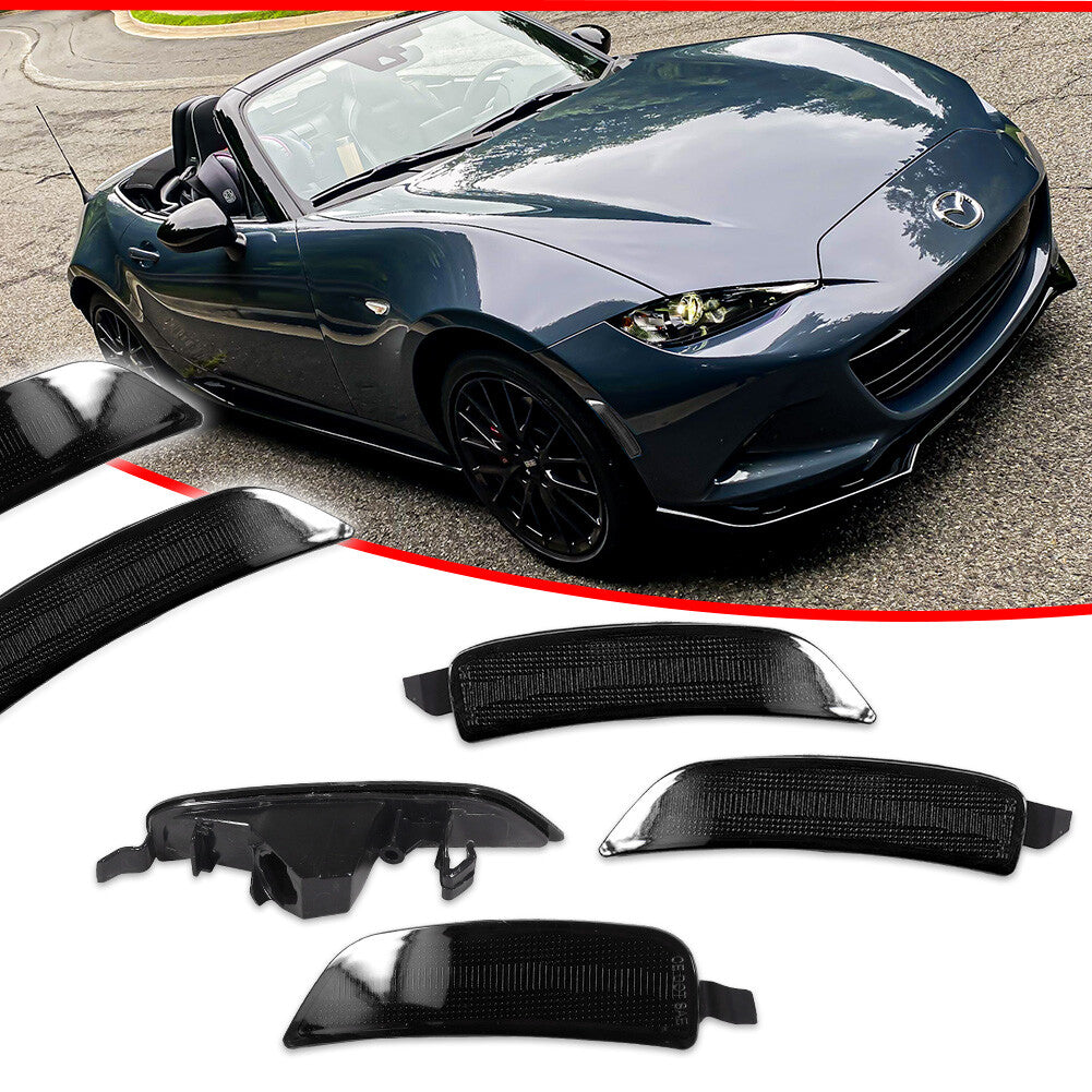 Smoked front and rear marker lights (4 pieces) for 2016-2022 for Mazda Miata MX-5
