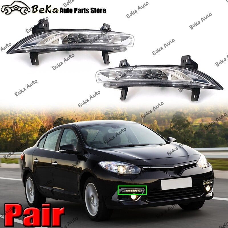 Pair of LED fog lights for left and right front bumpers of 2014 for Renault Fluence
