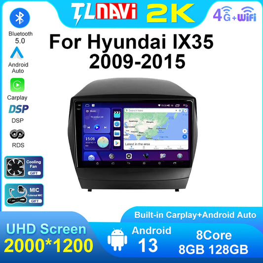 for Hyundai for Tucson 2 LM IX35 GPS Multimedia Player Car Radio Carplay 2009-15