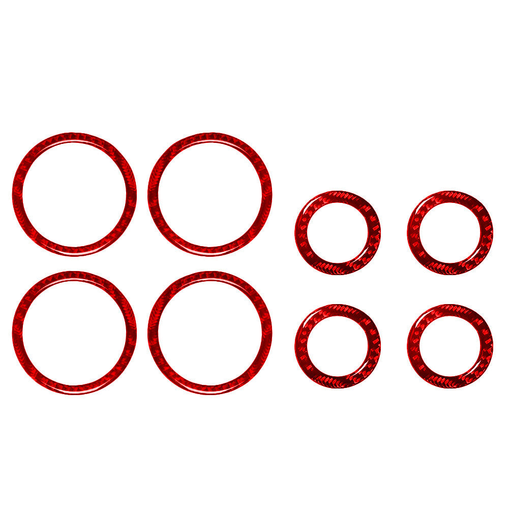 8X Red Carbon Fiber Speaker Ring Cover Trim For Land for Range Rover Sport 2014-2017