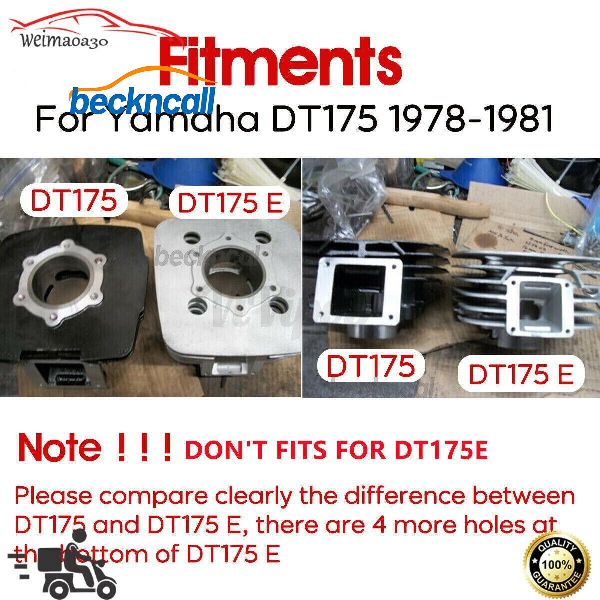 Cylinder Top End Rebuild Kit 66mm 2A7-11311-00 For 1979-1981 for Yamaha DT175 MX175