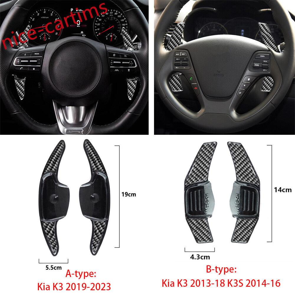 Steering Wheel Shift Paddle Shifter for Kia K3 2013-18 K3S 14-16 ABS/Red Carbon