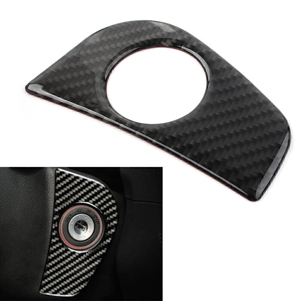Carbon fiber ignition switch start button frame trim for 2013-18 for Subaru Forester