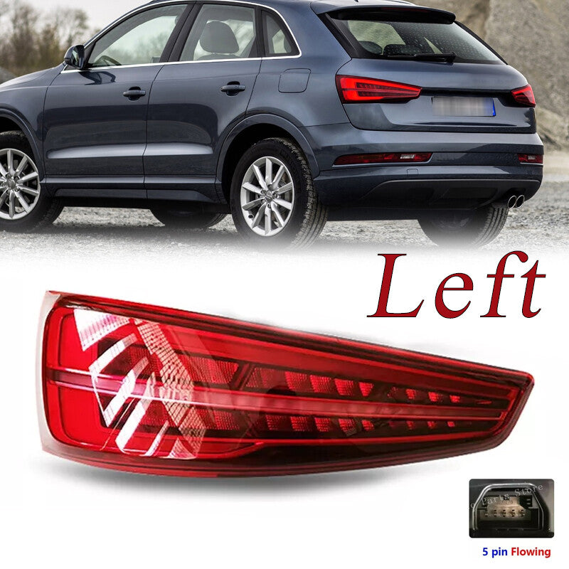 LED rear brake light with dynamic turn signals; left taillights applicable to for Audi Q3 2016-2019.