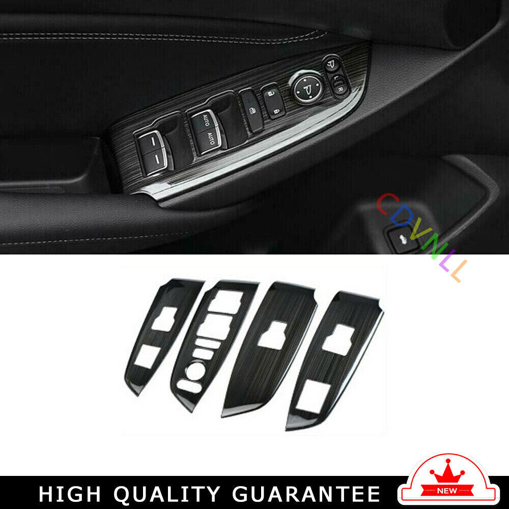 Window Lift Switch Button Cover Trim Fit for Honda Accord 18-2022 Black Titanium