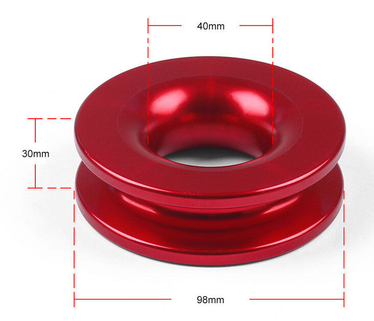Recovery Ring Snatch Block Pulley For 45000 lbs Soft Shackle Tow Winch Rope Blue