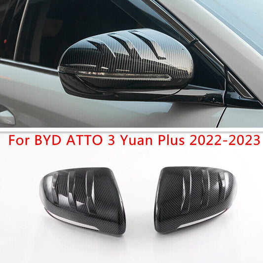 Carbon Fiber Style ABS Rearview Mirror Cover for BYD ATTO 3 Yuan Plus 2022-2023