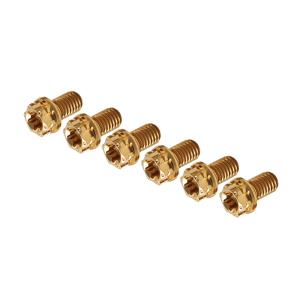6pcs Bolts Torx Head Flange Screw M8x15mm Gold For Motorcycle Bike