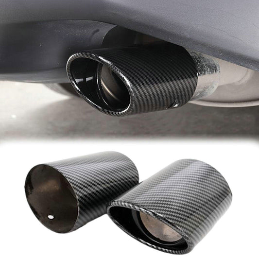 Pair For 18-23 for Toyota for Camry Carbon Fiber Style Rear Exhaust Muffler Tip End Pipe