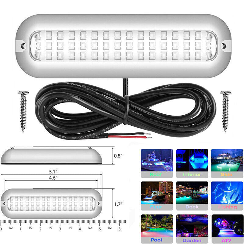 2x 42LED Boat Underwater Light Marine Transom Tail Lamp Stainless Steel Pontoon