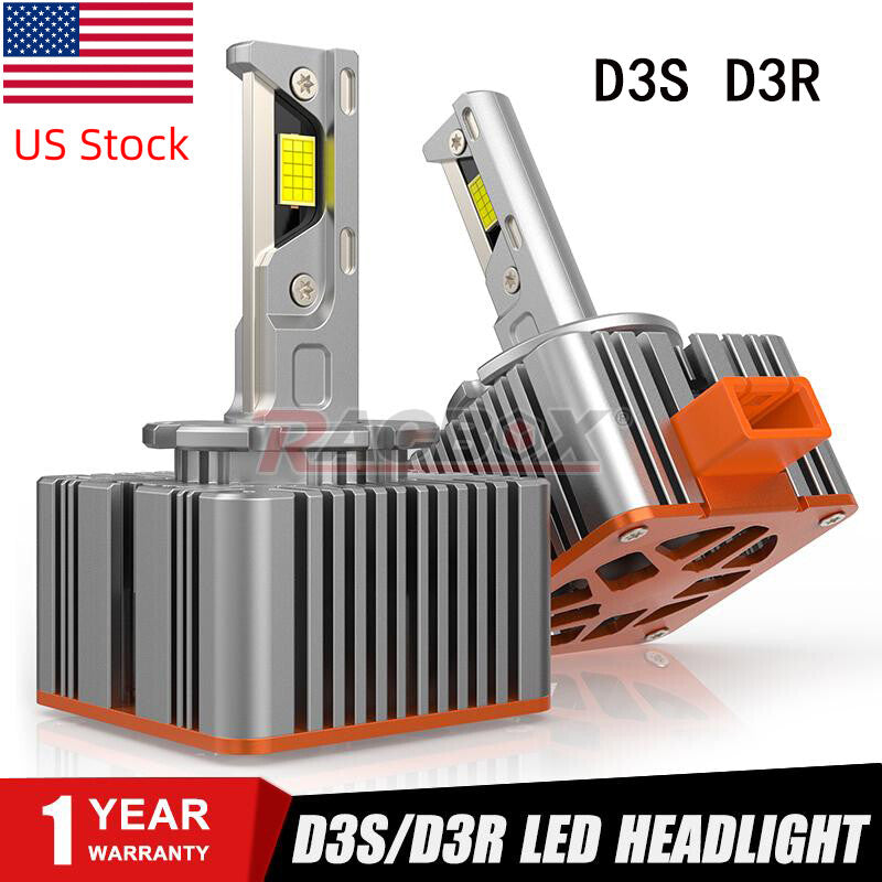2X LED Headlight Bulbs 200W Replace D3S D3R High Low Super White Conversion Kit