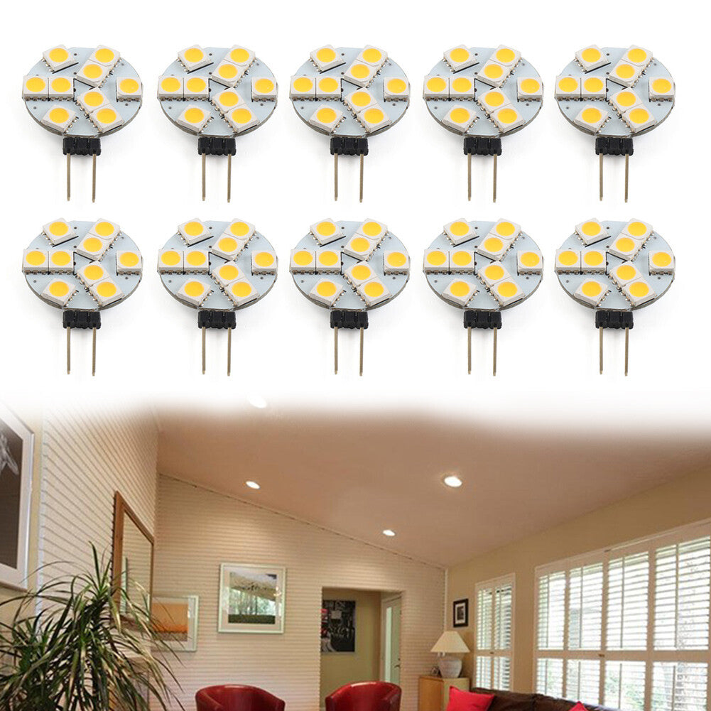 10x Super Bright Warm White Light G4 Socket 5050 SMD 9 LED For Car RV Landscape