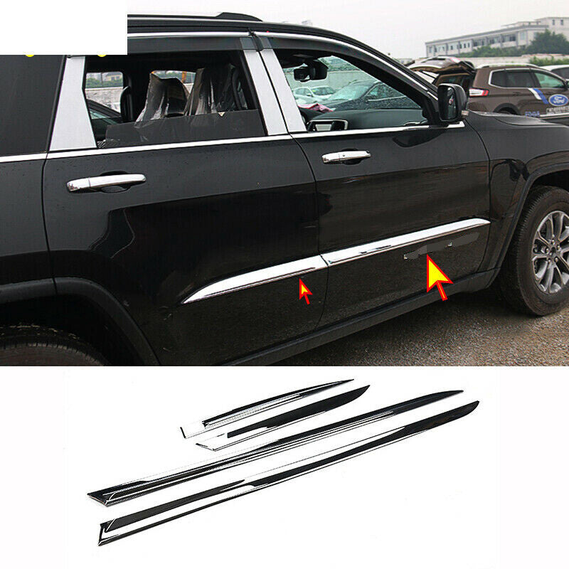 for Jeep Grand Cherokee 2014-2020 Chrome Body Side Door Liner Cover Molding Trim