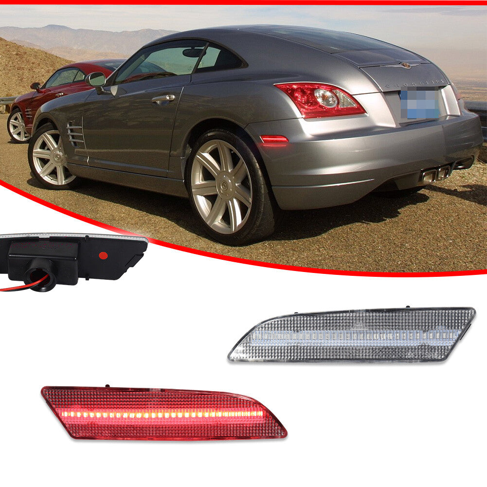 2-Pack Red LED Clear Lens Rear Marker Lights for 2004-2008 for Chrysler Crossfire