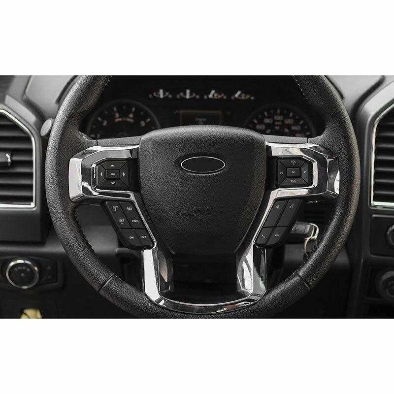 Chrome Steering Wheel Frame Decor Cover Trim ABS for Ford F150 F-150 2015-2020