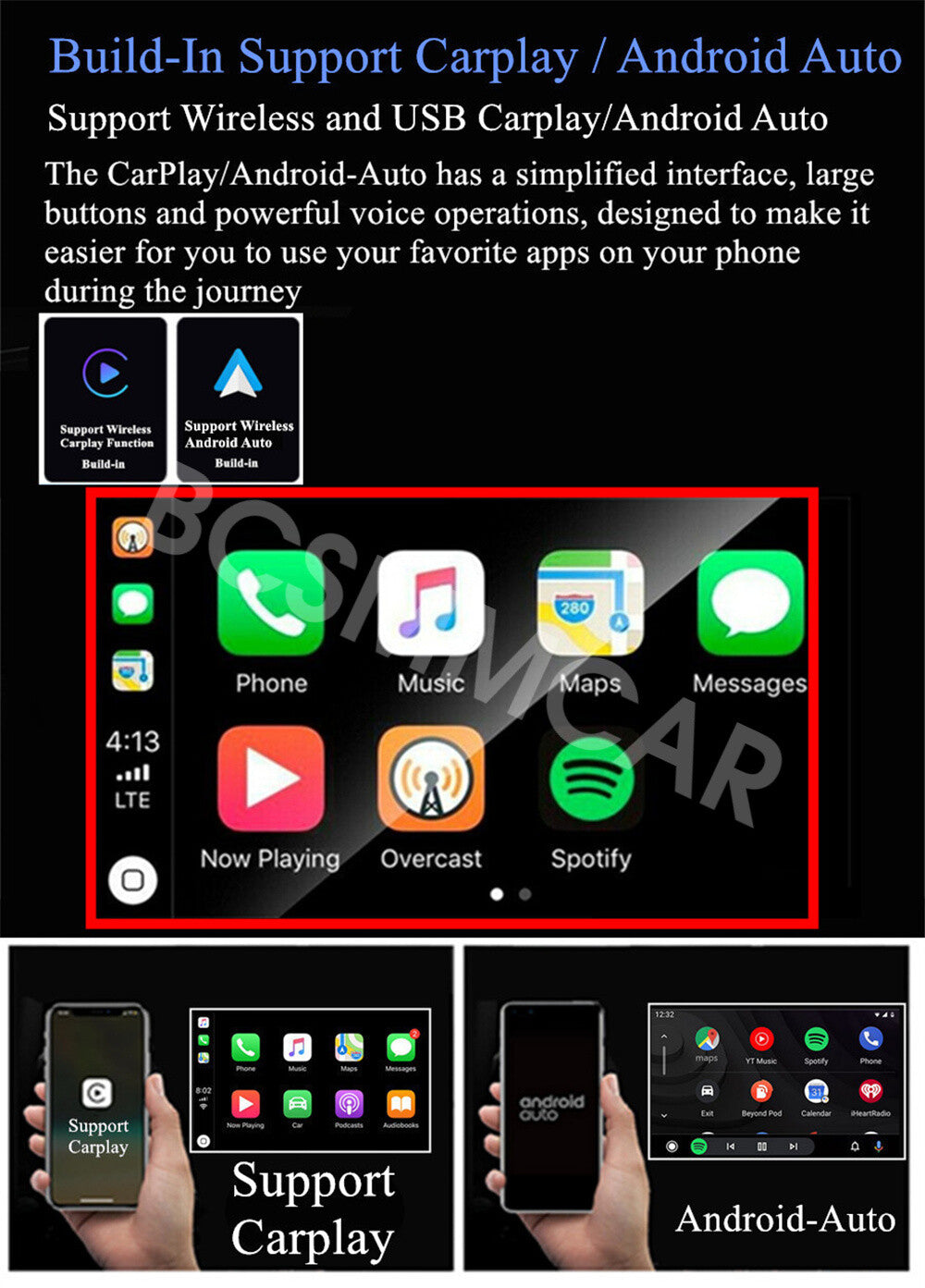 Fit for Ford Transit Connect 2014-2018 Car Stereo Radio For Carplay Touch Screen