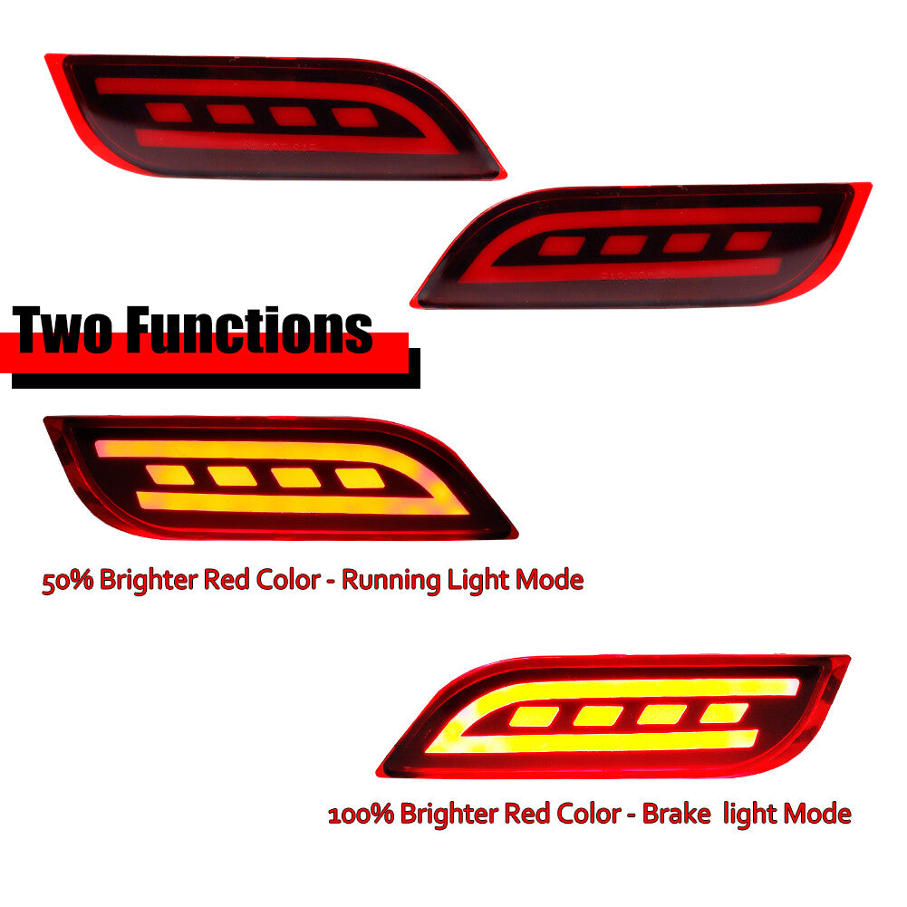 Suitable for Subaru Impreza WRX STi Red Lens Rear Reflector Fog Light Tail Brake Light X2