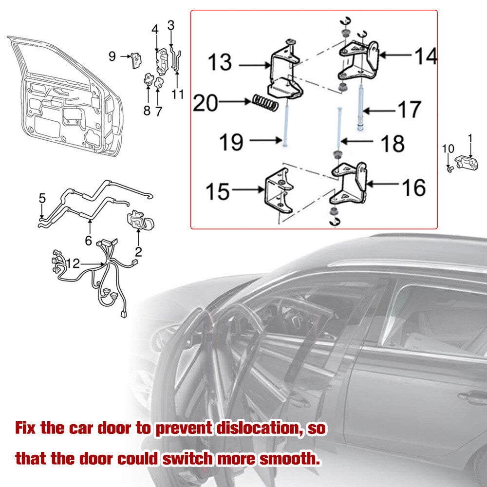 Automotive front door hinge pin bushing spring kit for Chevrolet for GMC pickup truck SUV