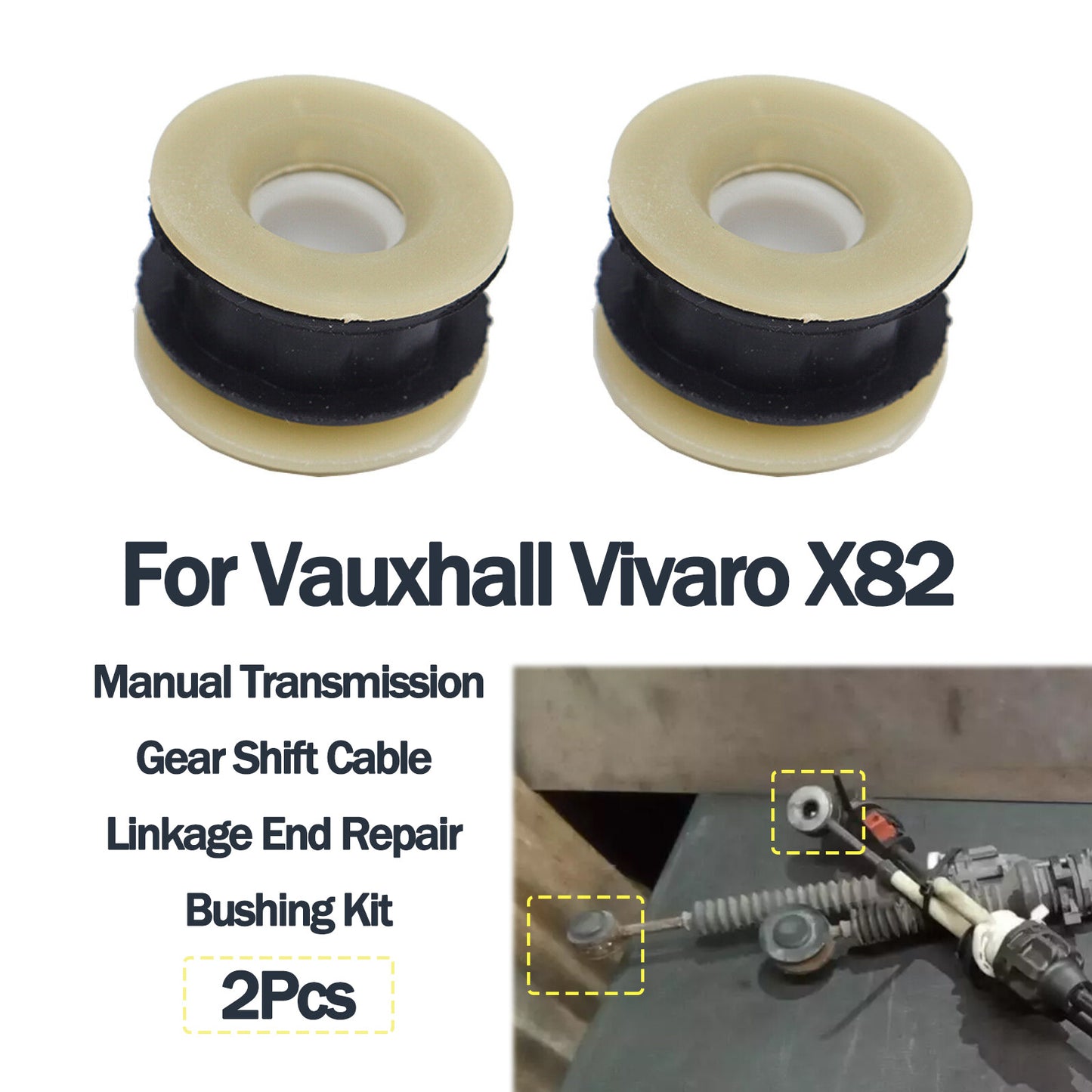 2X for VAUXHALL VIVARO X82 1.6 Gear Shift Cable Linkage End Repair Bushing Kit