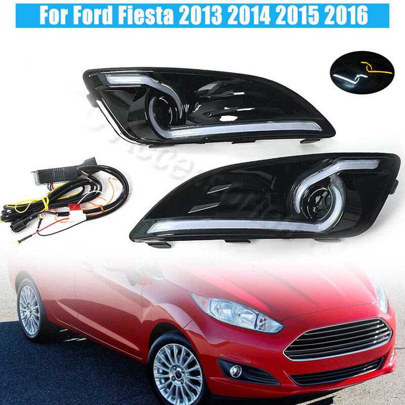 1 Pair LED Daytime Running Light Driving Fog Lamp for Ford Fiesta 2013-2016