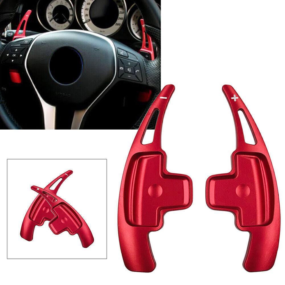 Car Steering Wheel Shifter Paddle Extension for Benz A B E R M GLK SLK Class Red
