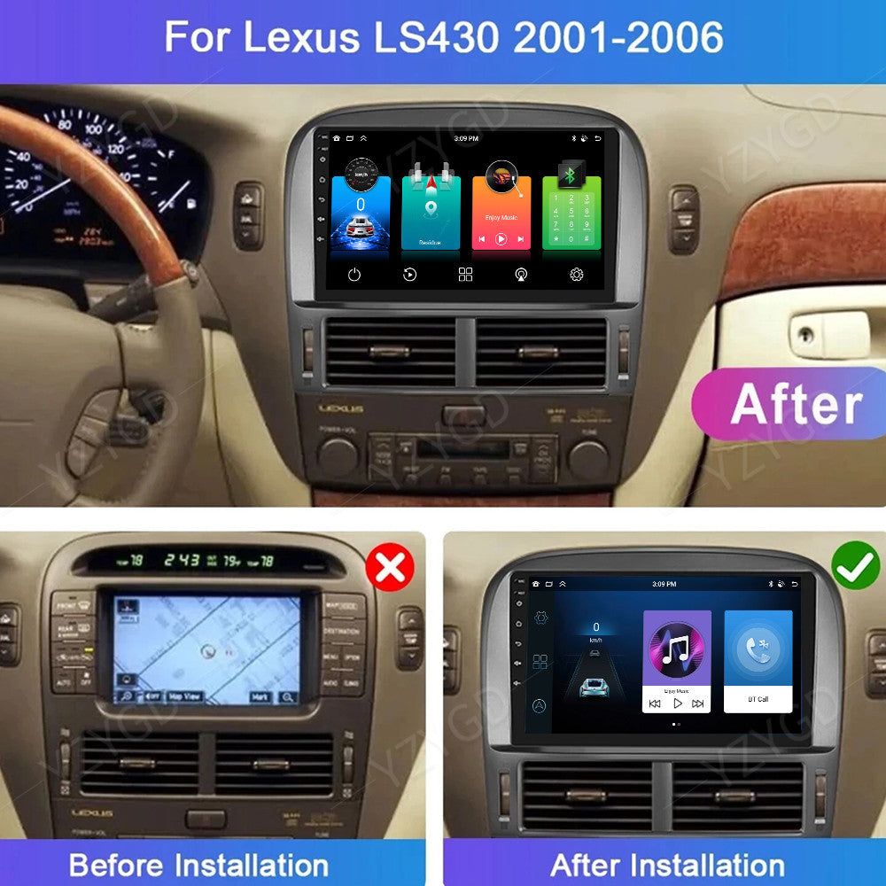 for Lexus LS430 2001-2006 Stereo Android Auto Carplay Car Radio GPS Navi Screen