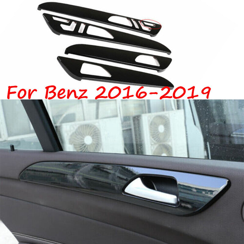 Fit for Benz 2016-19 GLE GLS ABS Gloss Black Interior Door Panel Cover Trim 4pcs
