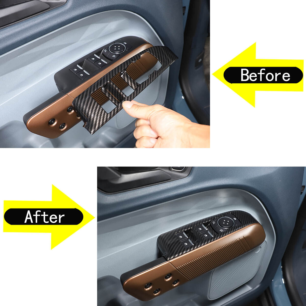 Carbon fiber gear shift knife cover trim for BMW 3 Series, F30, 5 Series, F10, 6 Series, F06, X3, X4, X5, X6 (USA)