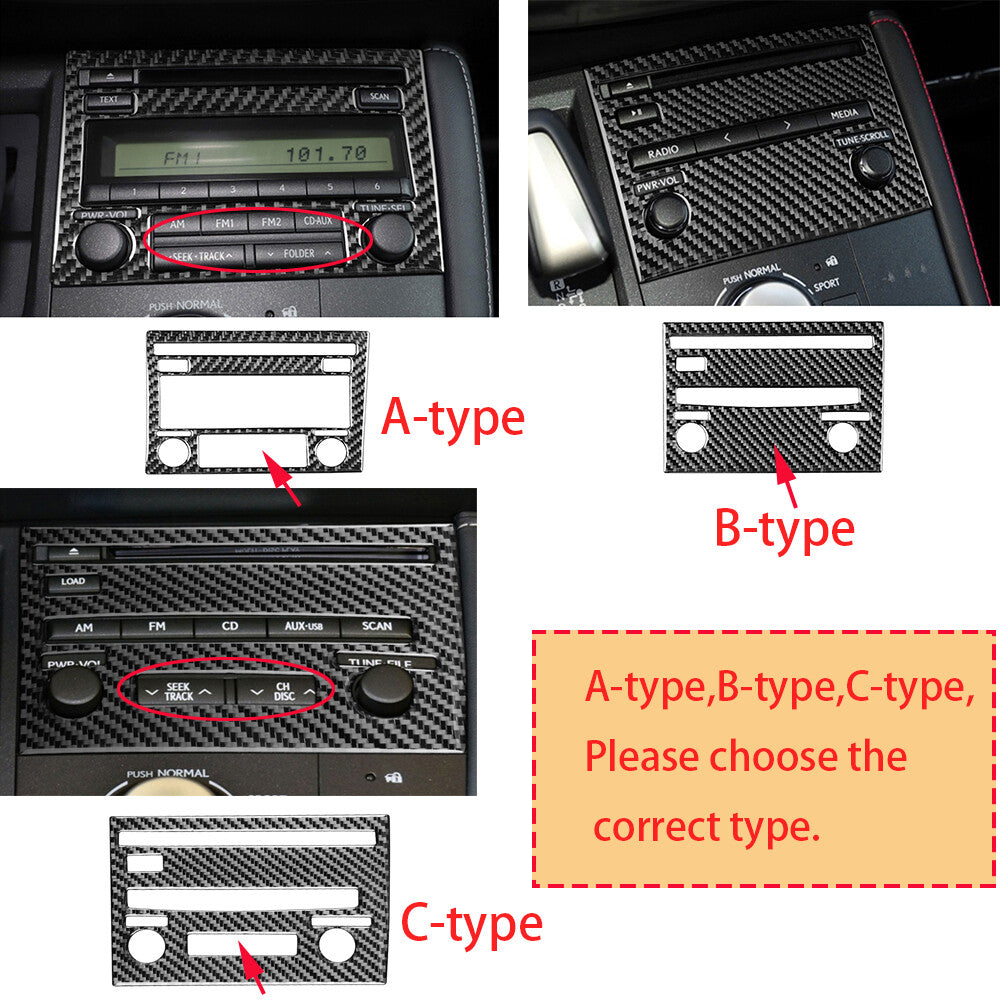 for Lexus CT200h 2011-2017 RHD Center Console CD Switch Panel Cover Carbon Fiber