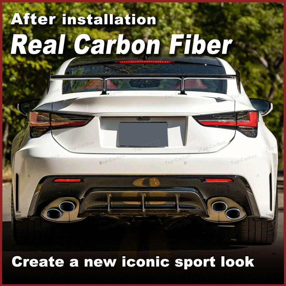 Fit for Lexus RC F Coupe 2015-2018 REAL Carbon Rear Bumper Diffuser Lip Spoiler
