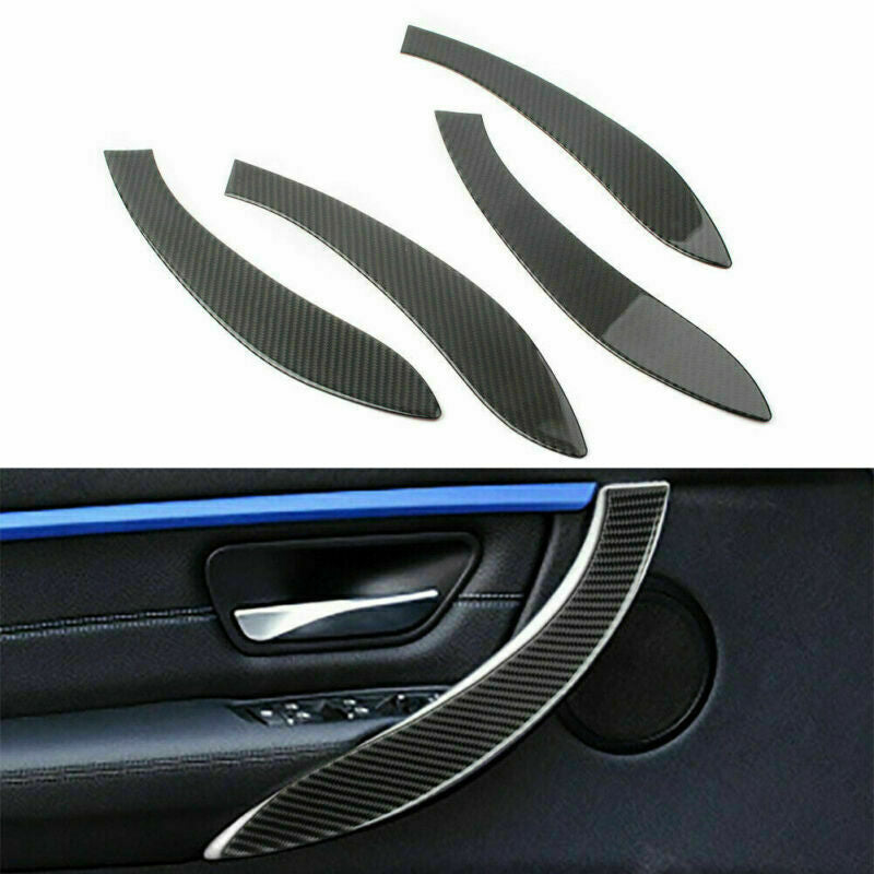 Carbon Fiber Look Interior Door Handle Cover Trim for BMW 3 Series F30 F31