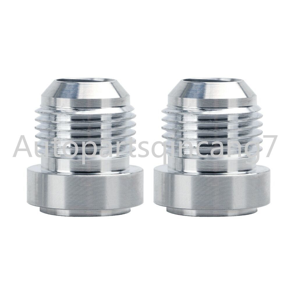 Male Fittings 8AN Bung Hose Adapter Fuel Oil Kit Weld On Aluminum 2Pcs
