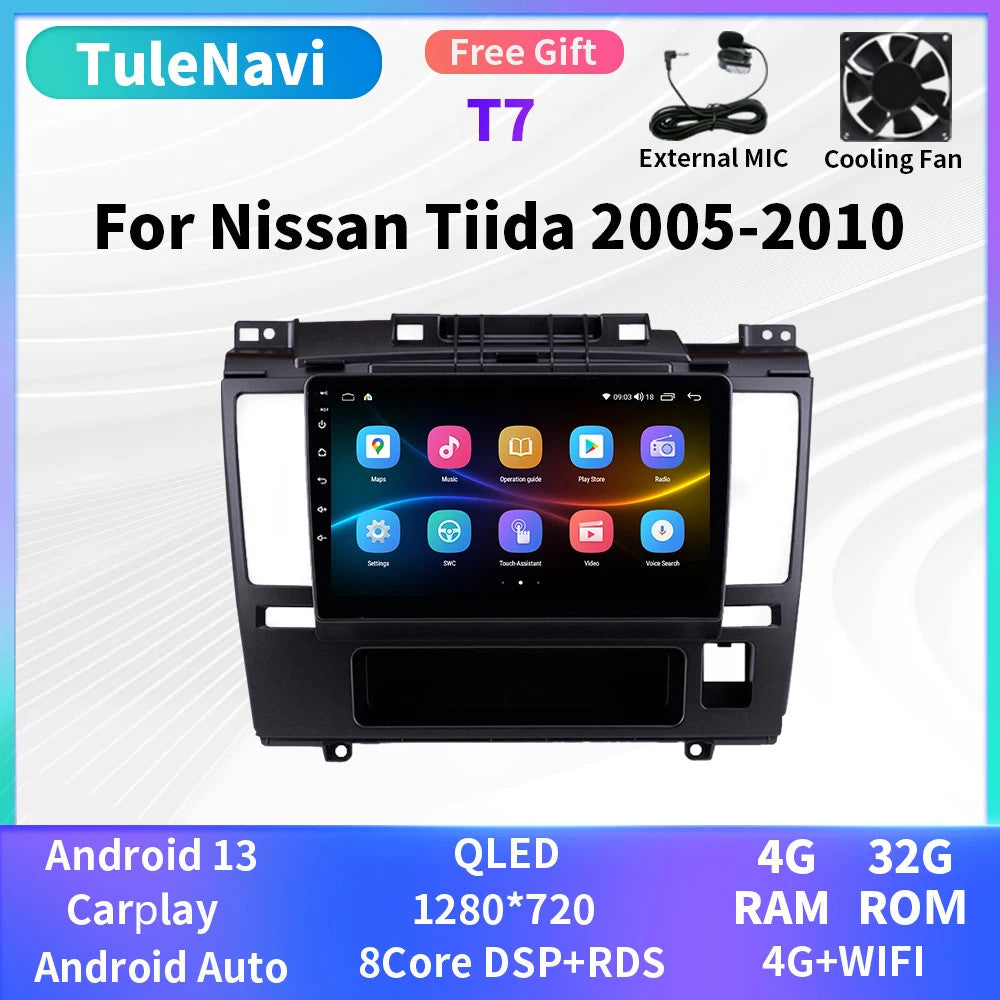 Android CarPlay Car Radio for Nissan Tiida 2005-2010 GPS Multimedia Video Player