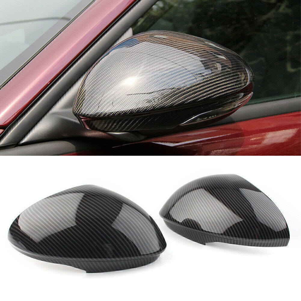 for Alfa Romeo Giulia 2017 - 2024 Side Rearview Mirror Cover Caps Carbon Fiber