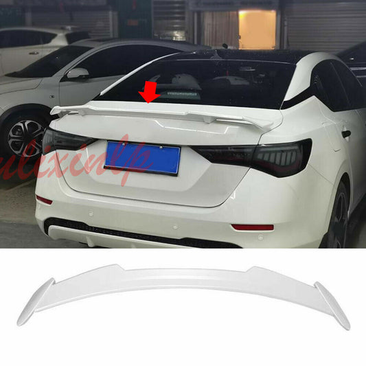 For 20-23 for Nissan Sentra Pearl White Rear Trunk Spoiler Boot Wing Lip Cover Trim