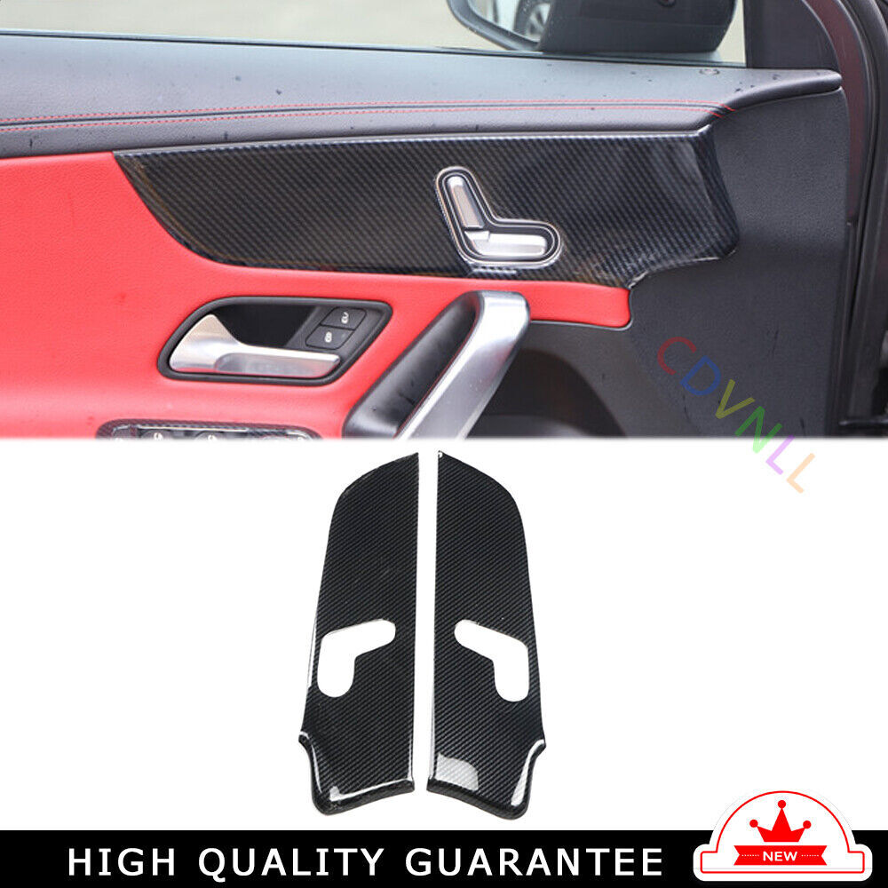 Car Inner Door Panel Cover Trim for Mercedes-Benz AMG35 2019-2021 Carbon Fiber