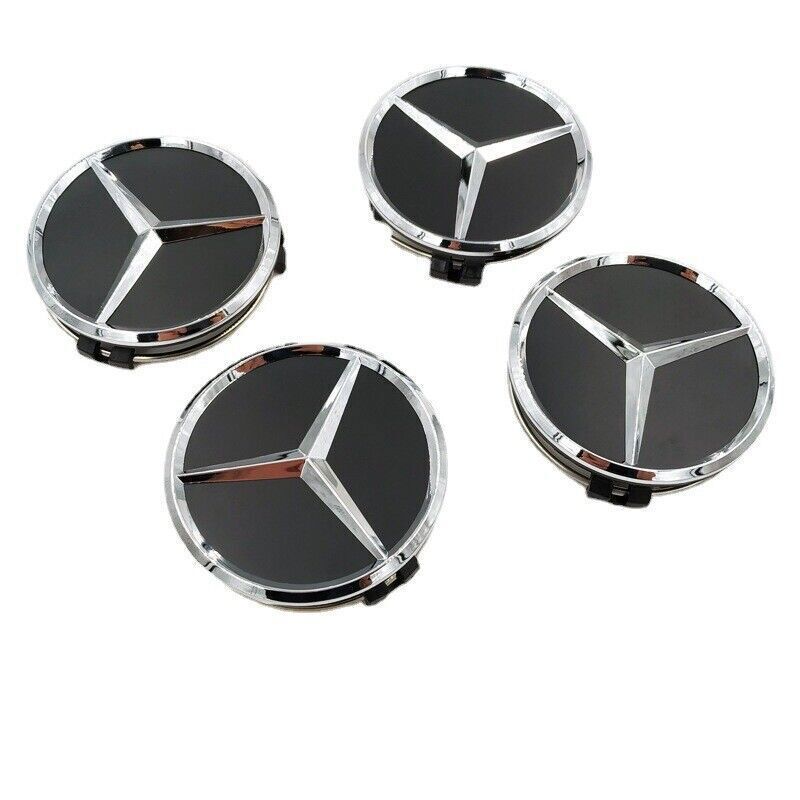 Wheel center cap badge 4-piece set for CES AMG - 75mm black